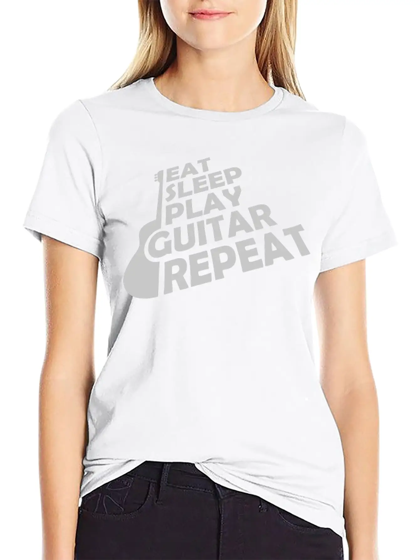 Eat Sleep Play Guitar Essential Cotton Tee For Daily Outfits – Unisex Style