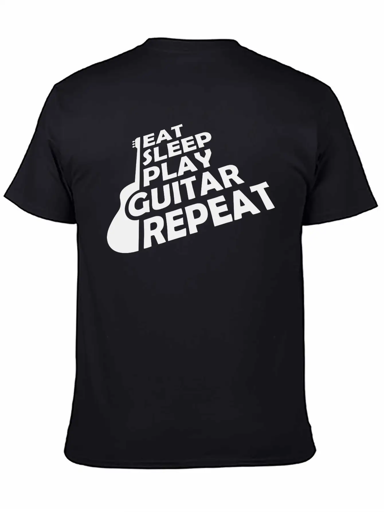 Eat Sleep Play Guitar Essential Cotton Tee For Daily Outfits – Unisex Style