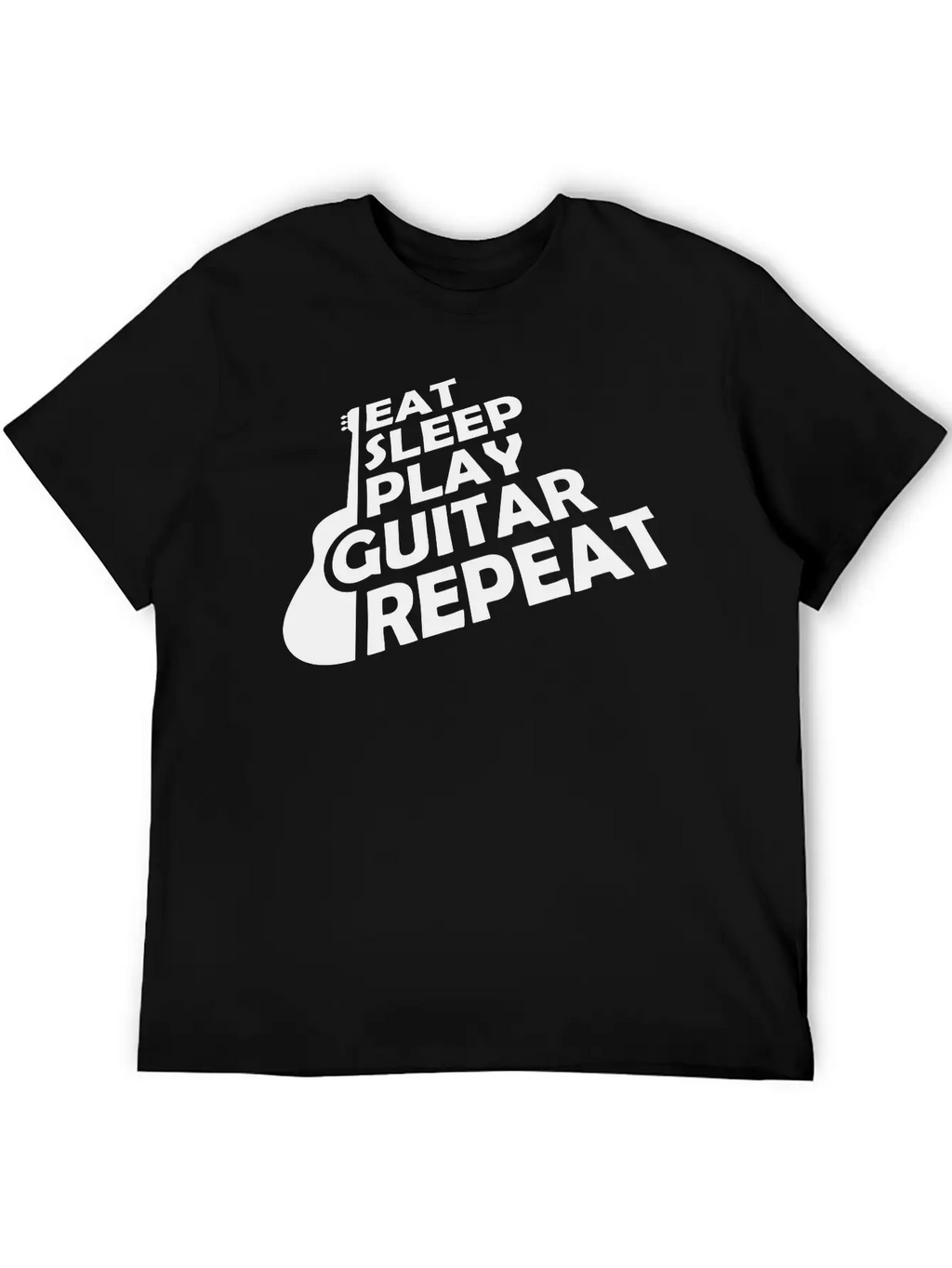 Eat Sleep Play Guitar Essential Cotton Tee For Daily Outfits – Unisex Style