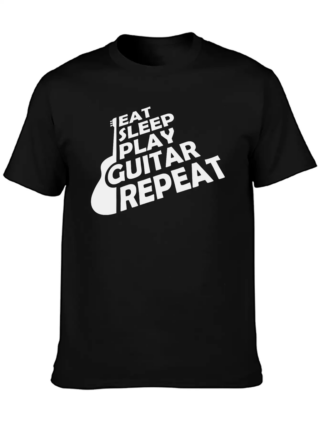 Eat Sleep Play Guitar Essential Cotton Tee For Daily Outfits – Unisex Style