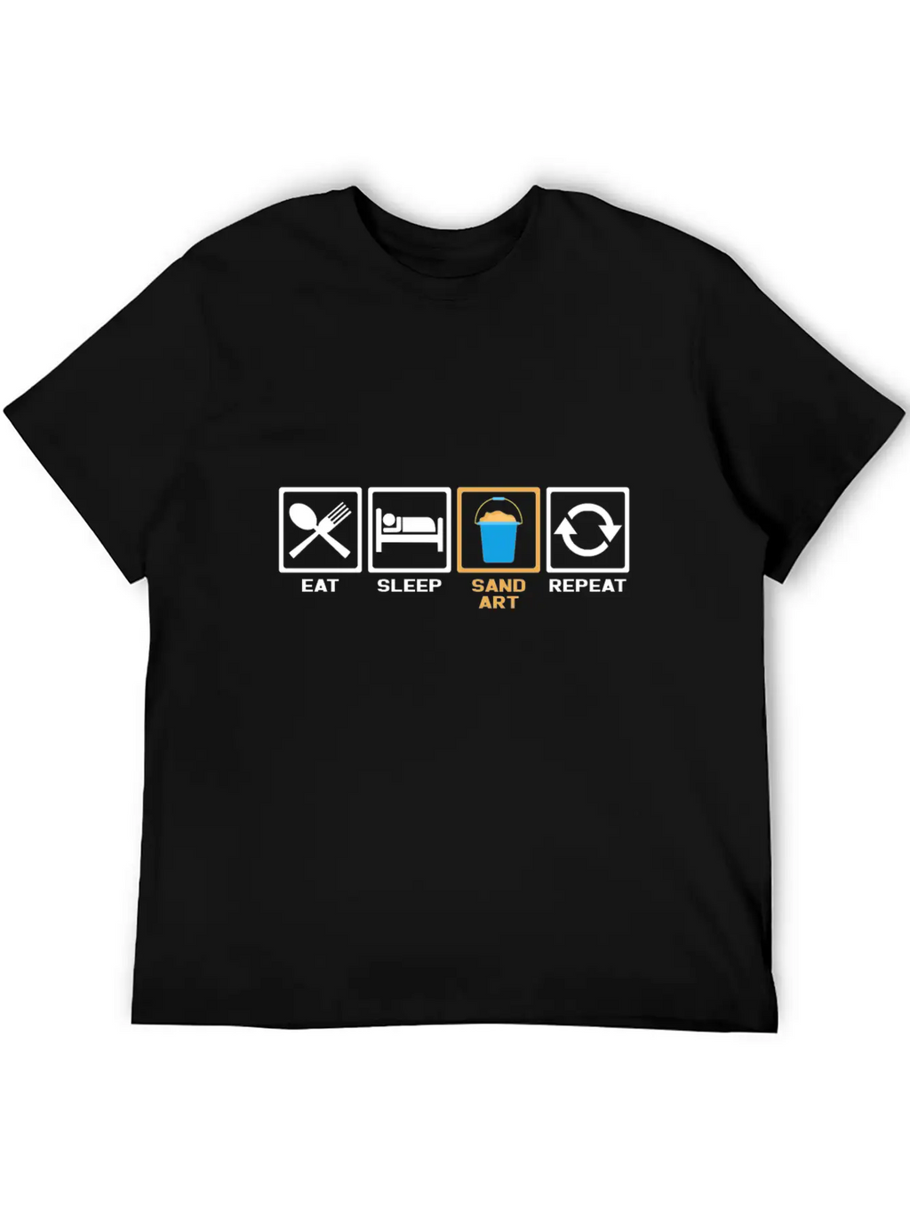 Eat Sleep Repeat Sand Timeless Short Sleeve Tee – Comfy And Minimalist Design