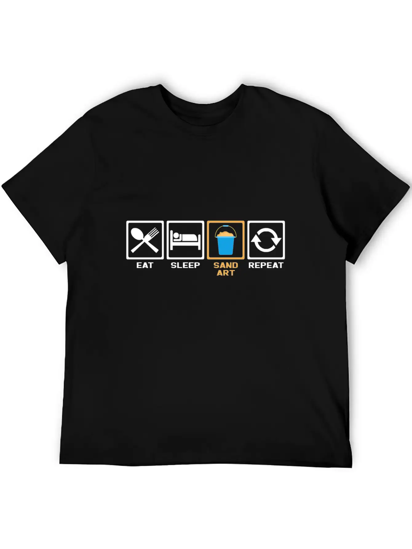 Eat Sleep Repeat Sand Timeless Short Sleeve Tee – Comfy And Minimalist Design