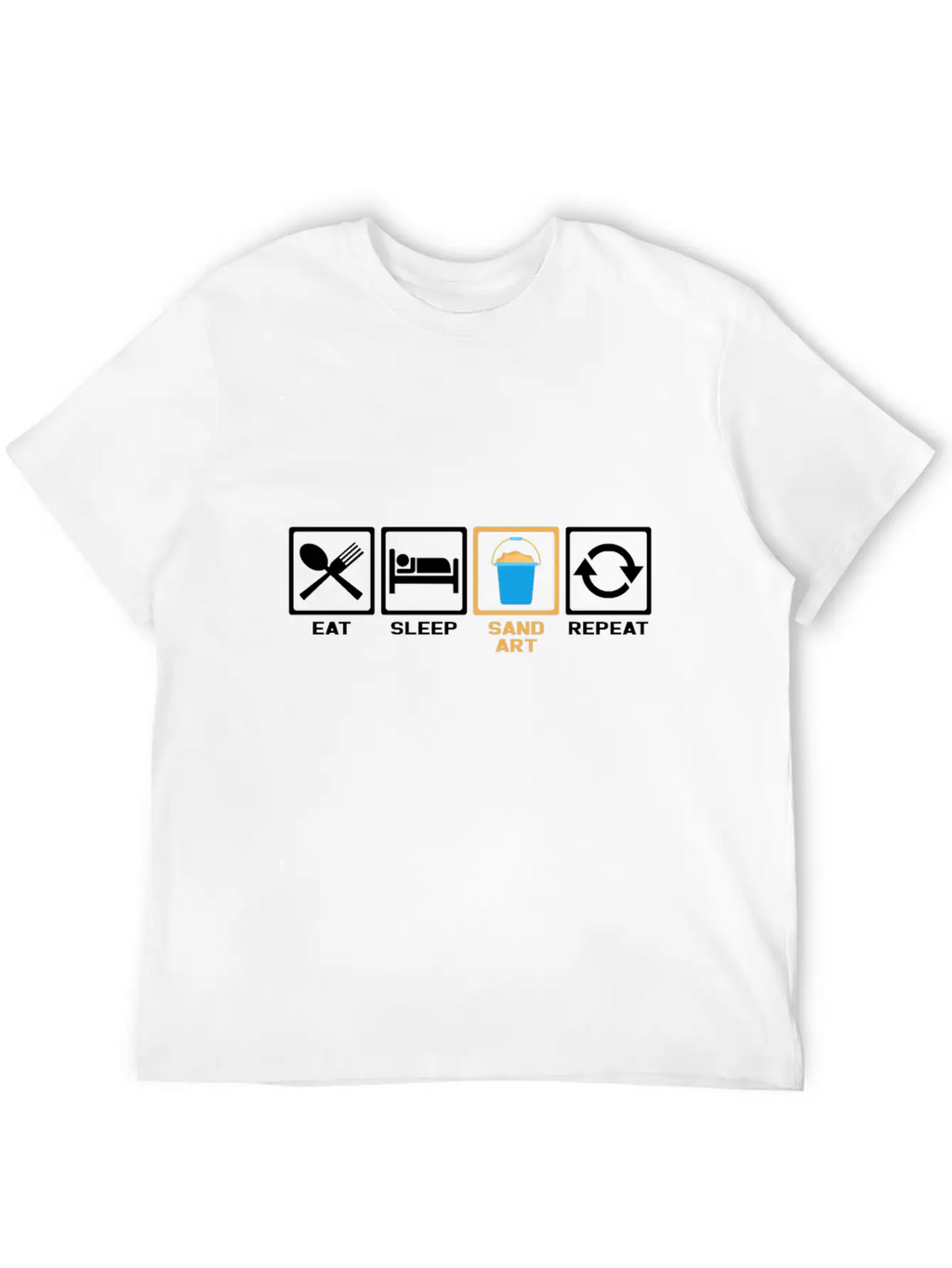 Eat Sleep Repeat Sand Timeless Short Sleeve Tee – Comfy And Minimalist Design