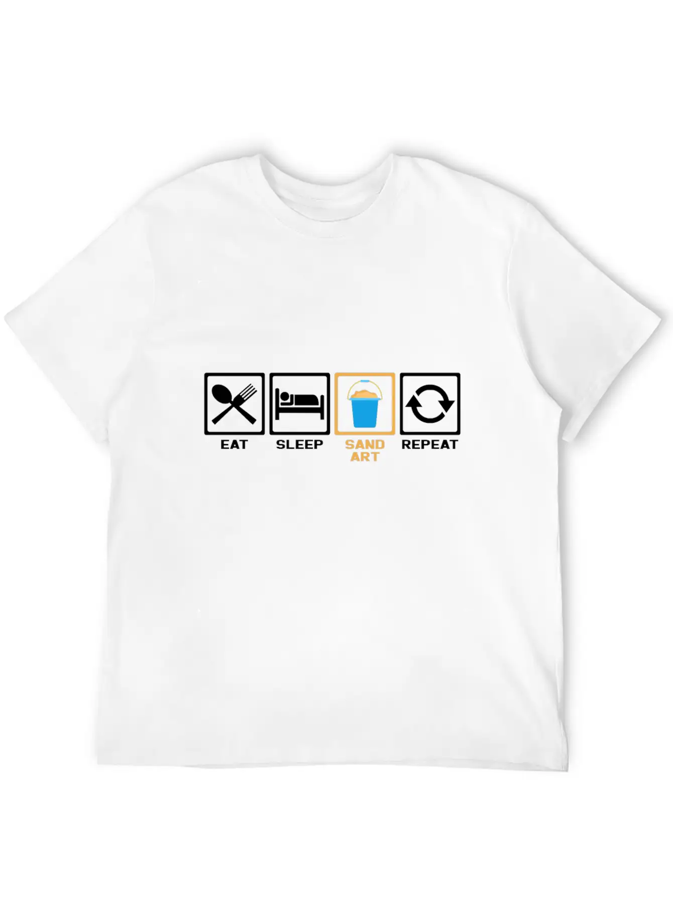 Eat Sleep Repeat Sand Timeless Short Sleeve Tee – Comfy And Minimalist Design