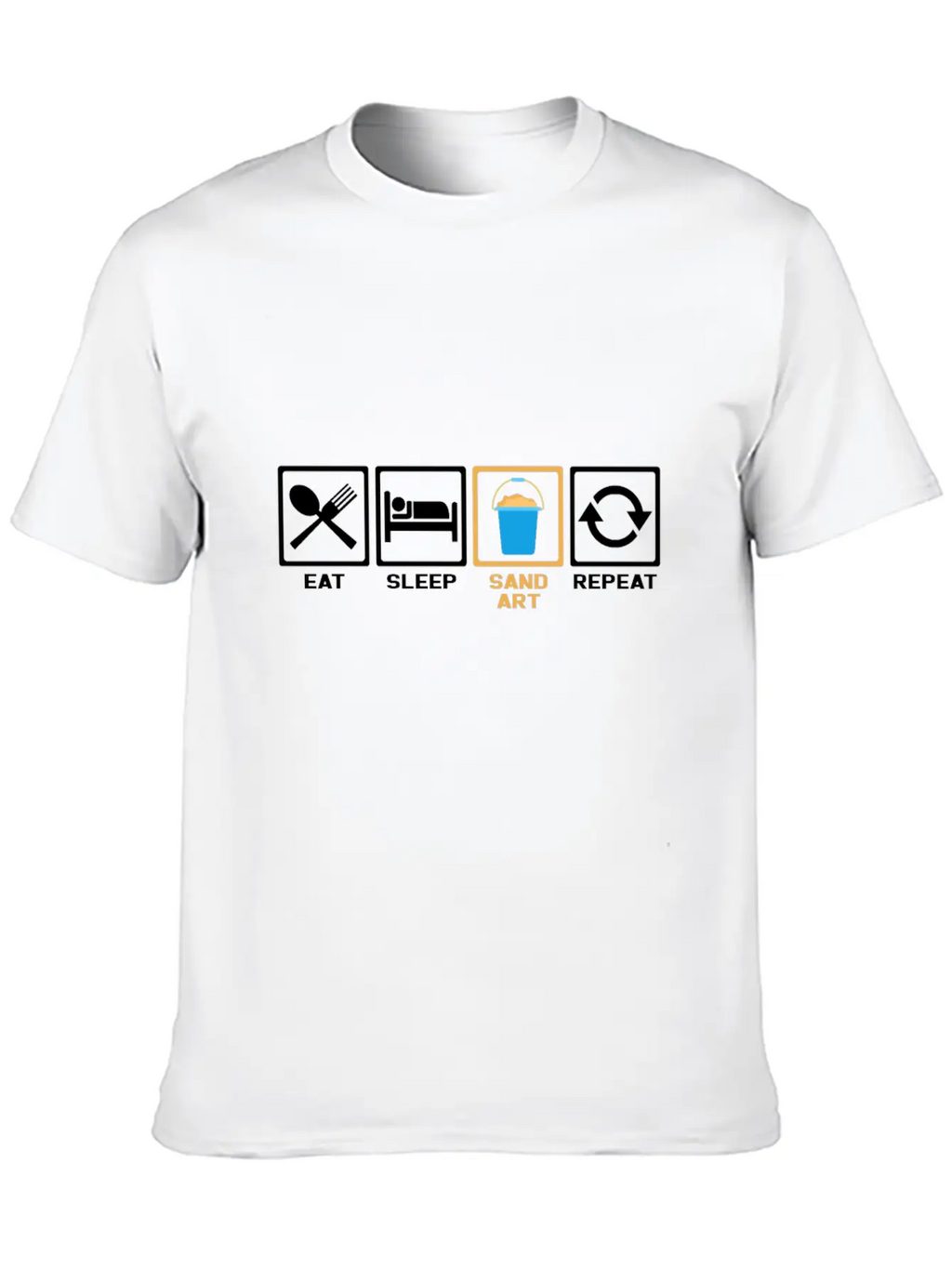 Eat Sleep Repeat Sand Timeless Short Sleeve Tee – Comfy And Minimalist Design