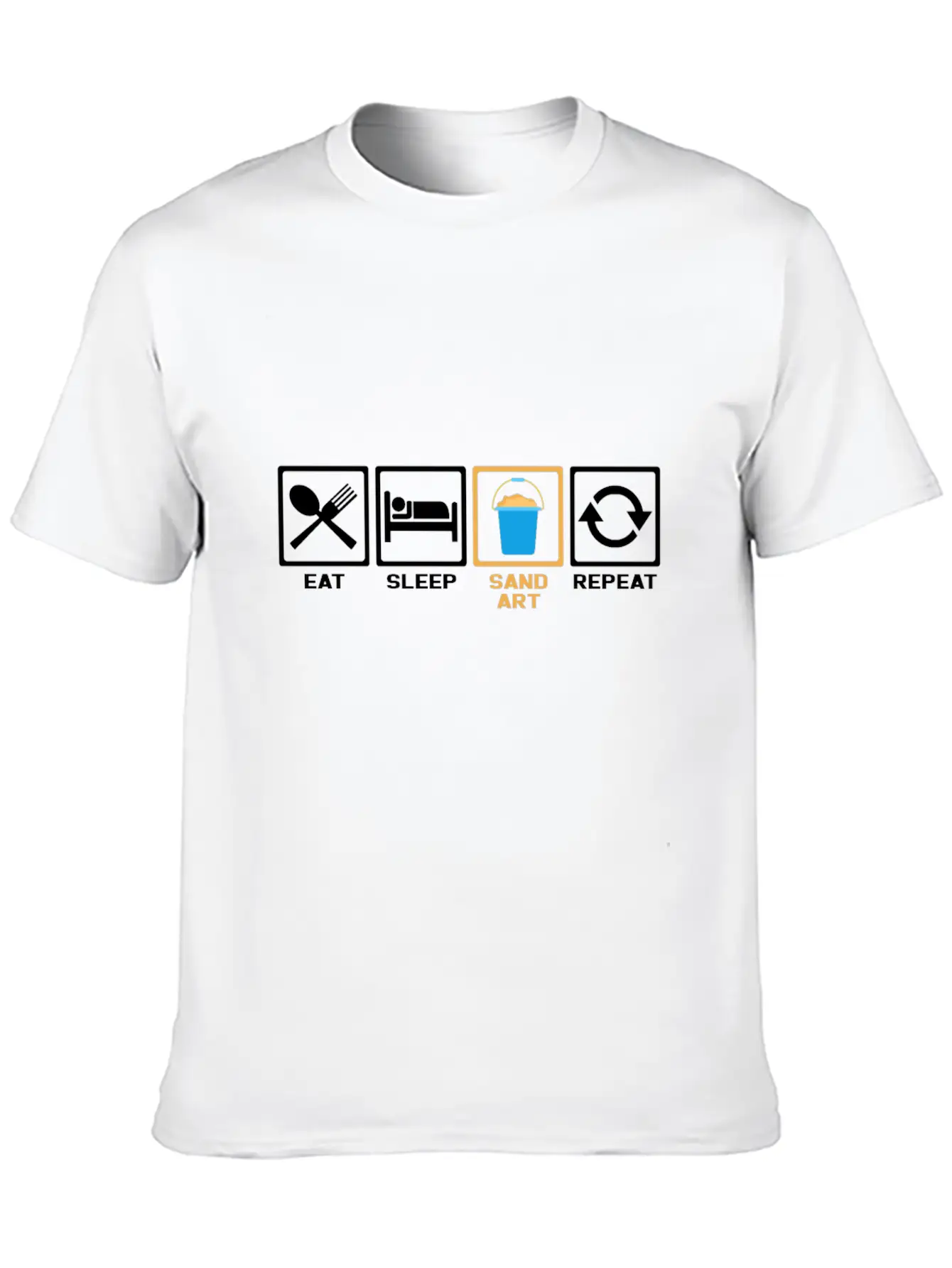 Eat Sleep Repeat Sand Timeless Short Sleeve Tee – Comfy And Minimalist Design