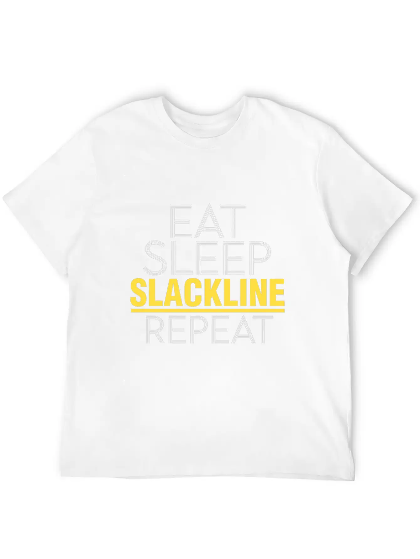 Eat Sleep Slackline Repeat Rope Balancing Outdoor Basic Graphic T-Shirt – Daily Comfort In Soft Cotton