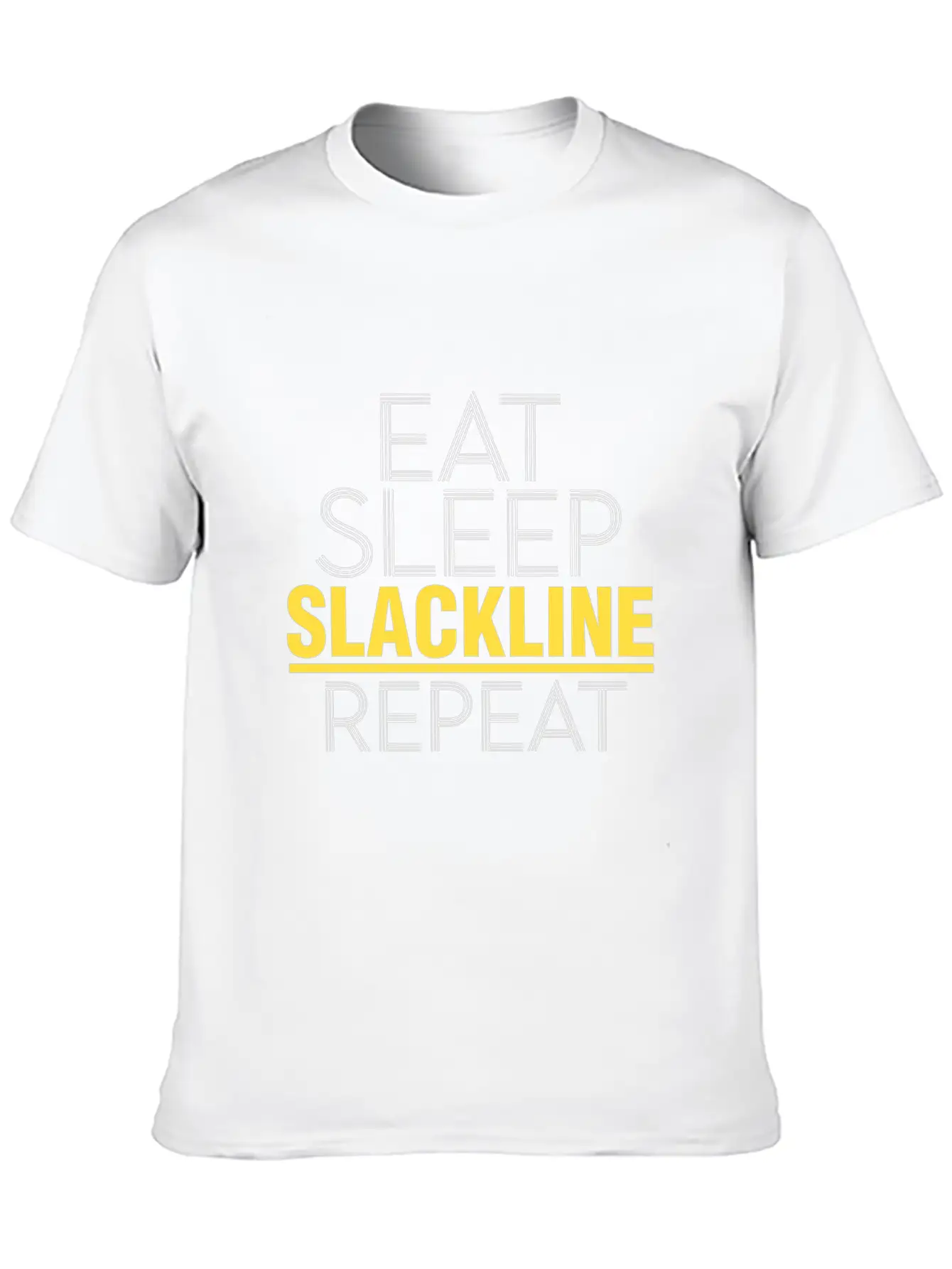 Eat Sleep Slackline Repeat Rope Balancing Outdoor Basic Graphic T-Shirt – Daily Comfort In Soft Cotton