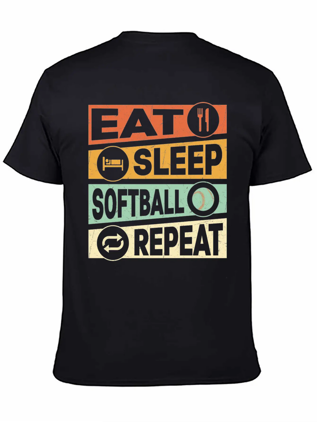 Eat Sleep Softball Repeat Baseball Team Timeless Short Sleeve Tee – Comfy And Minimalist Design