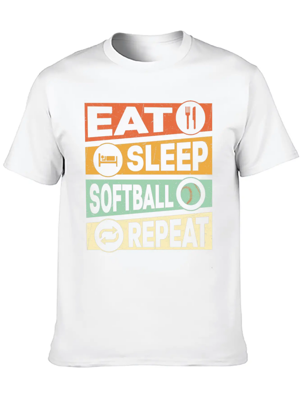 Eat Sleep Softball Repeat Baseball Team Timeless Short Sleeve Tee – Comfy And Minimalist Design
