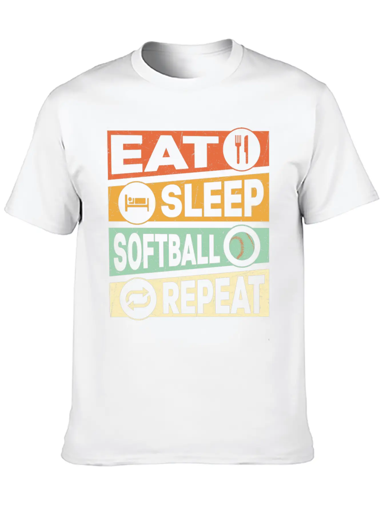 Eat Sleep Softball Repeat Baseball Team Timeless Short Sleeve Tee – Comfy And Minimalist Design