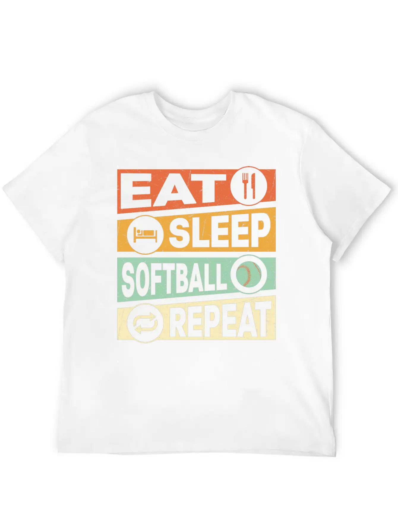 Eat Sleep Softball Repeat Baseball Team Timeless Short Sleeve Tee – Comfy And Minimalist Design