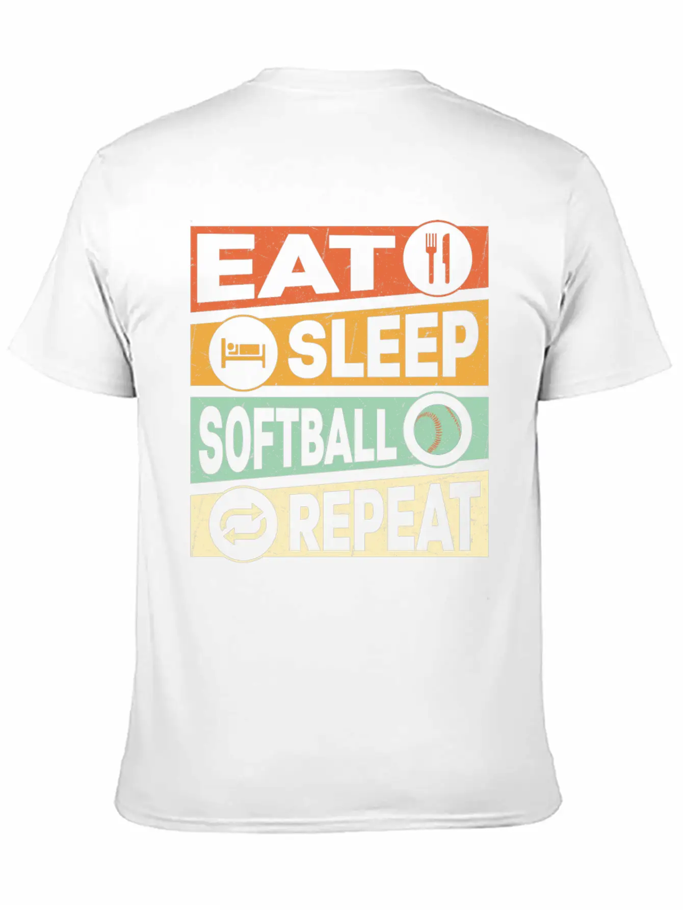 Eat Sleep Softball Repeat Baseball Team Timeless Short Sleeve Tee – Comfy And Minimalist Design