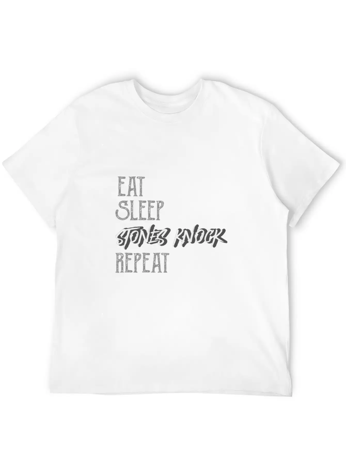 Eat Sleep Stones Knock Repeat Basic Graphic T-Shirt – Daily Comfort In Soft Cotton