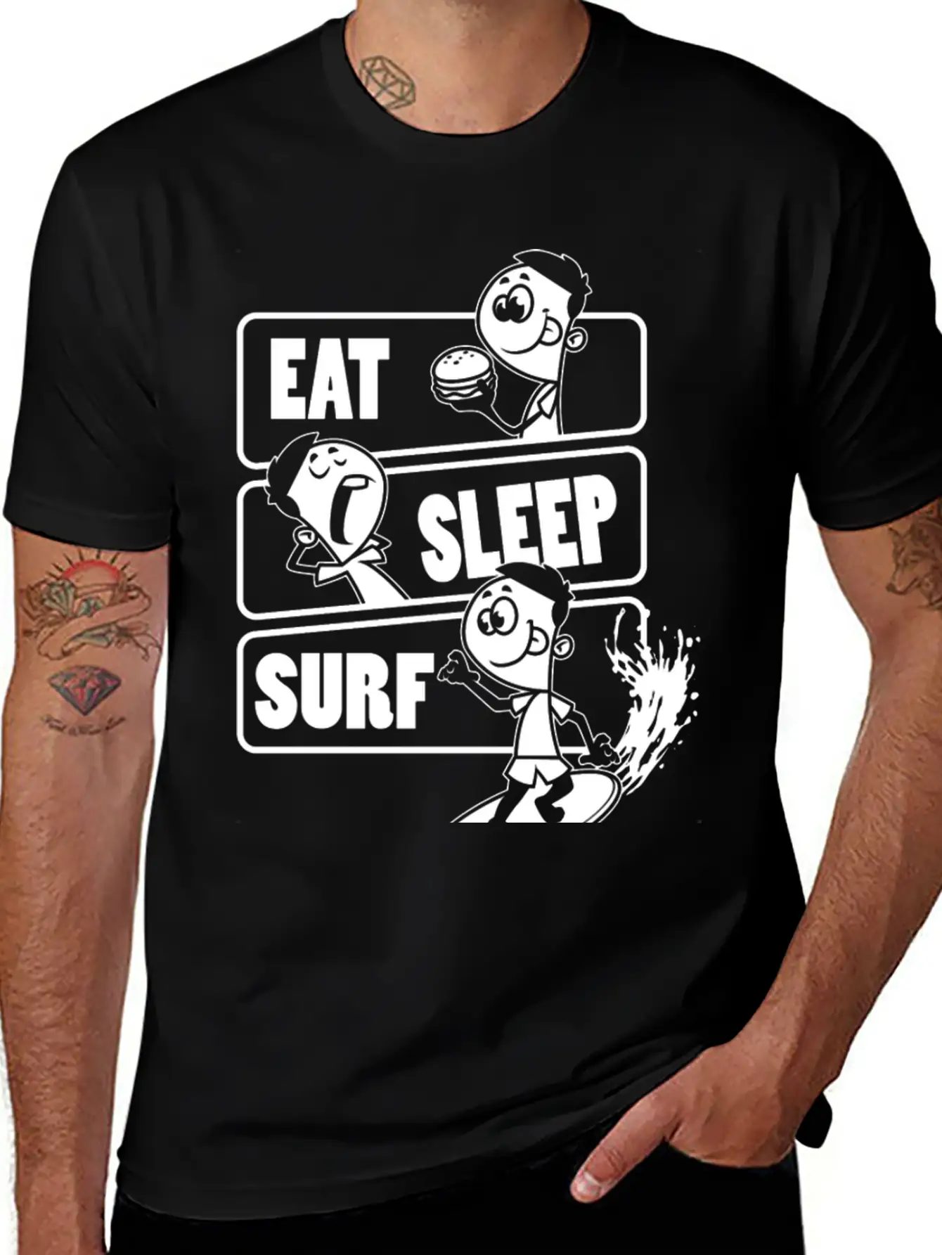 Eat Sleep Surf Repeat Gift For Surfing Lover Classic Cotton Tee – Unisex Comfort For Any Season