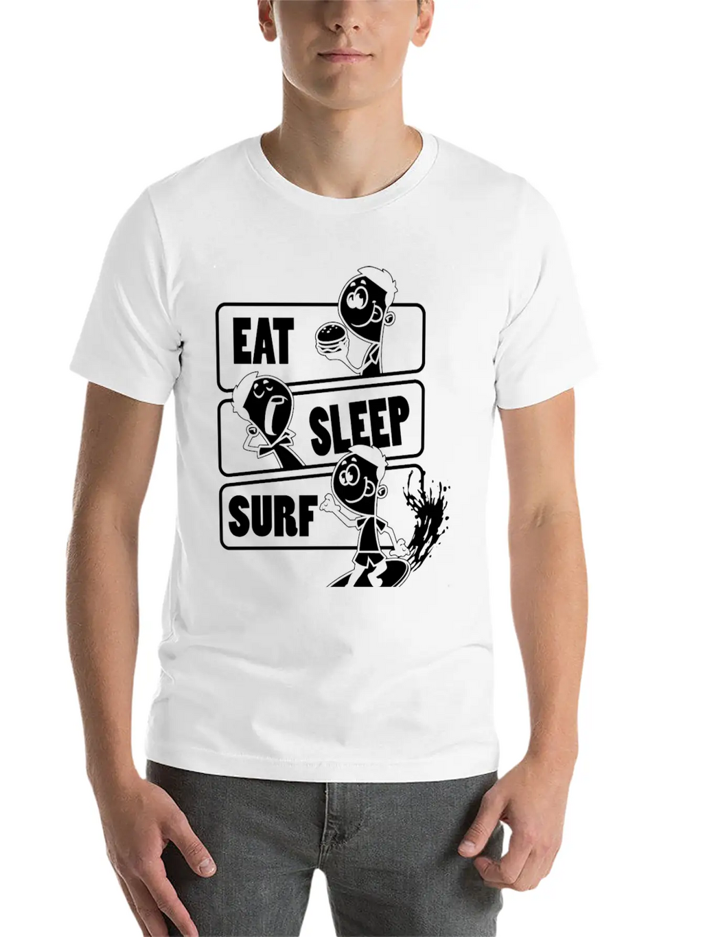 Eat Sleep Surf Repeat Gift For Surfing Lover Classic Cotton Tee – Unisex Comfort For Any Season