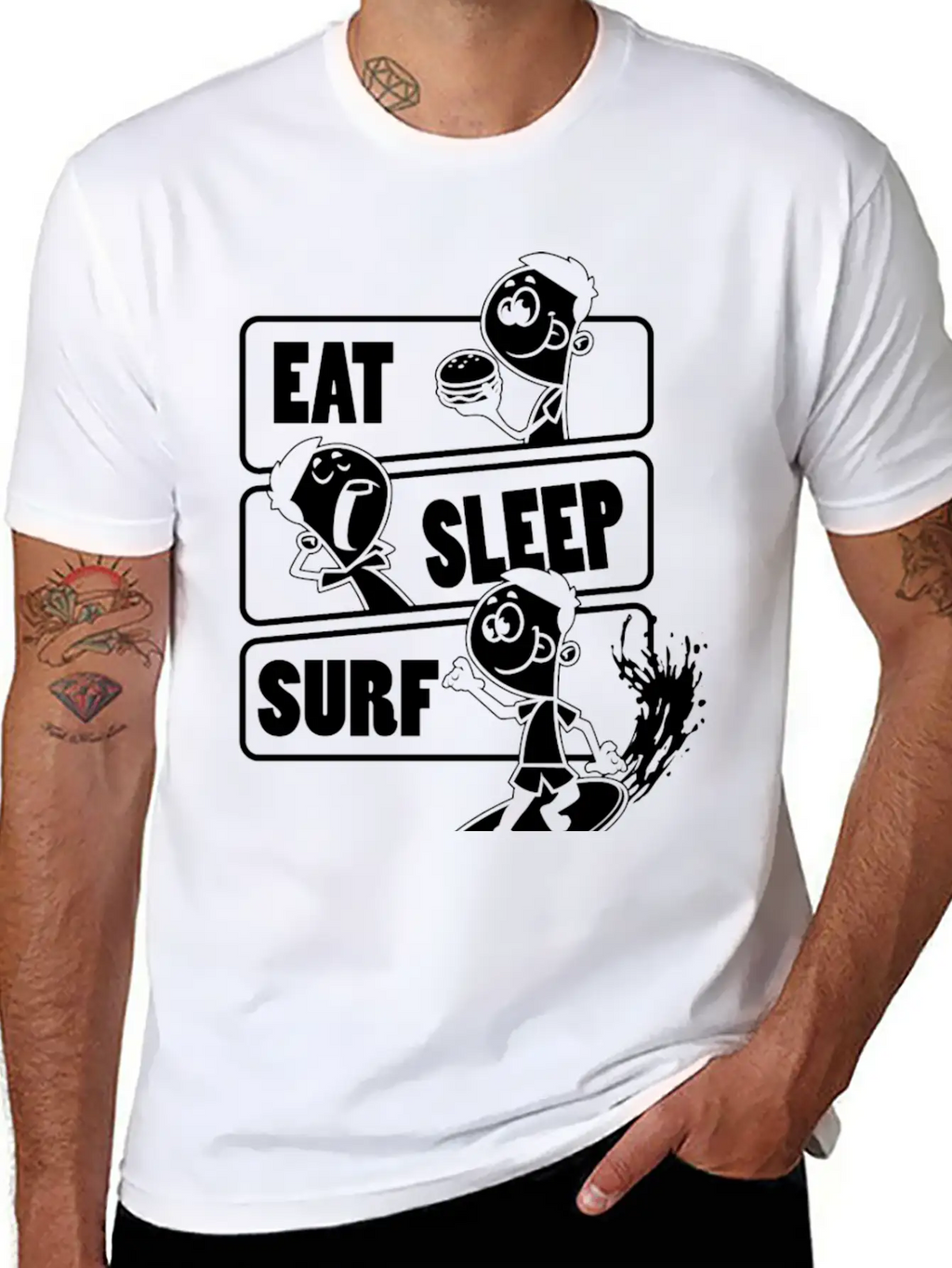 Eat Sleep Surf Repeat Gift For Surfing Lover Classic Cotton Tee – Unisex Comfort For Any Season