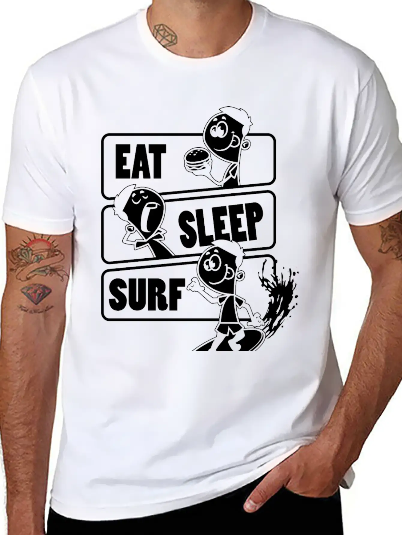 Eat Sleep Surf Repeat Gift For Surfing Lover Classic Cotton Tee – Unisex Comfort For Any Season