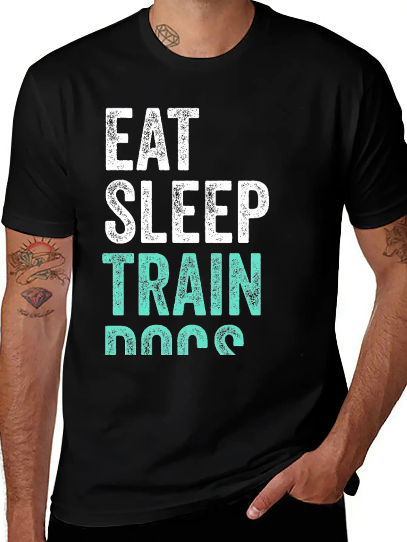 Eat Sleep Train Dogs Repeat Dog Trainer Timeless Short Sleeve Tee – Comfy And Minimalist Design