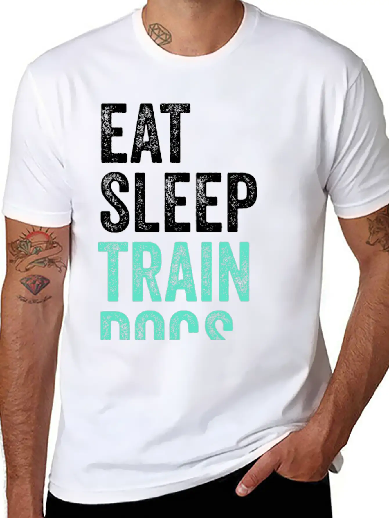 Eat Sleep Train Dogs Repeat Dog Trainer Timeless Short Sleeve Tee – Comfy And Minimalist Design