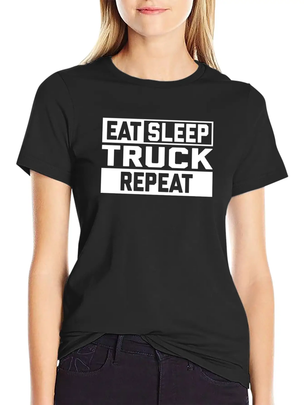 EAT SLEEP TRUCK REPEAT Breathable Graphic T-Shirt – Perfect For Casual Days