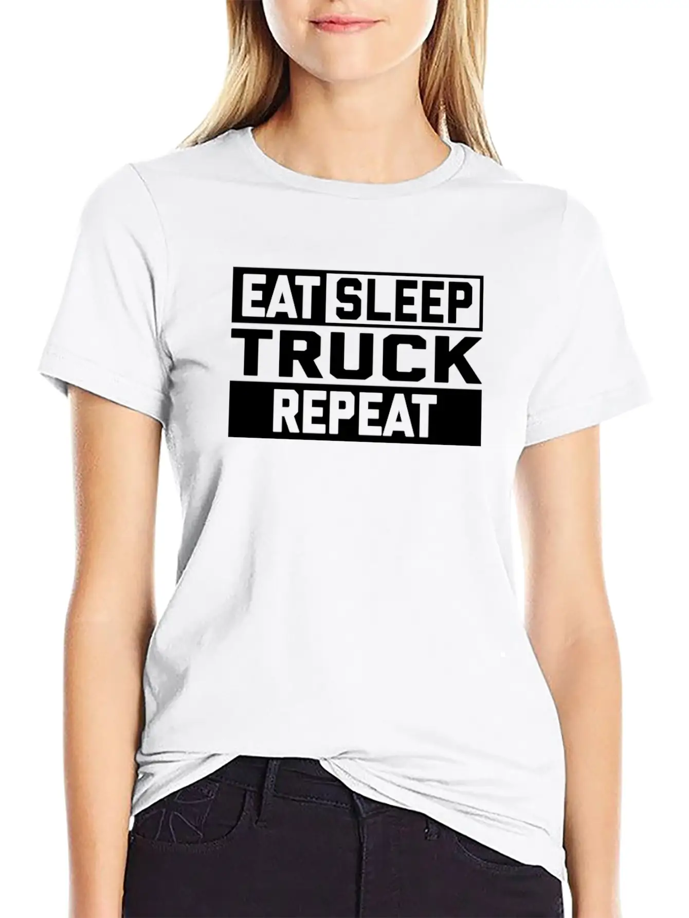 EAT SLEEP TRUCK REPEAT Breathable Graphic T-Shirt – Perfect For Casual Days