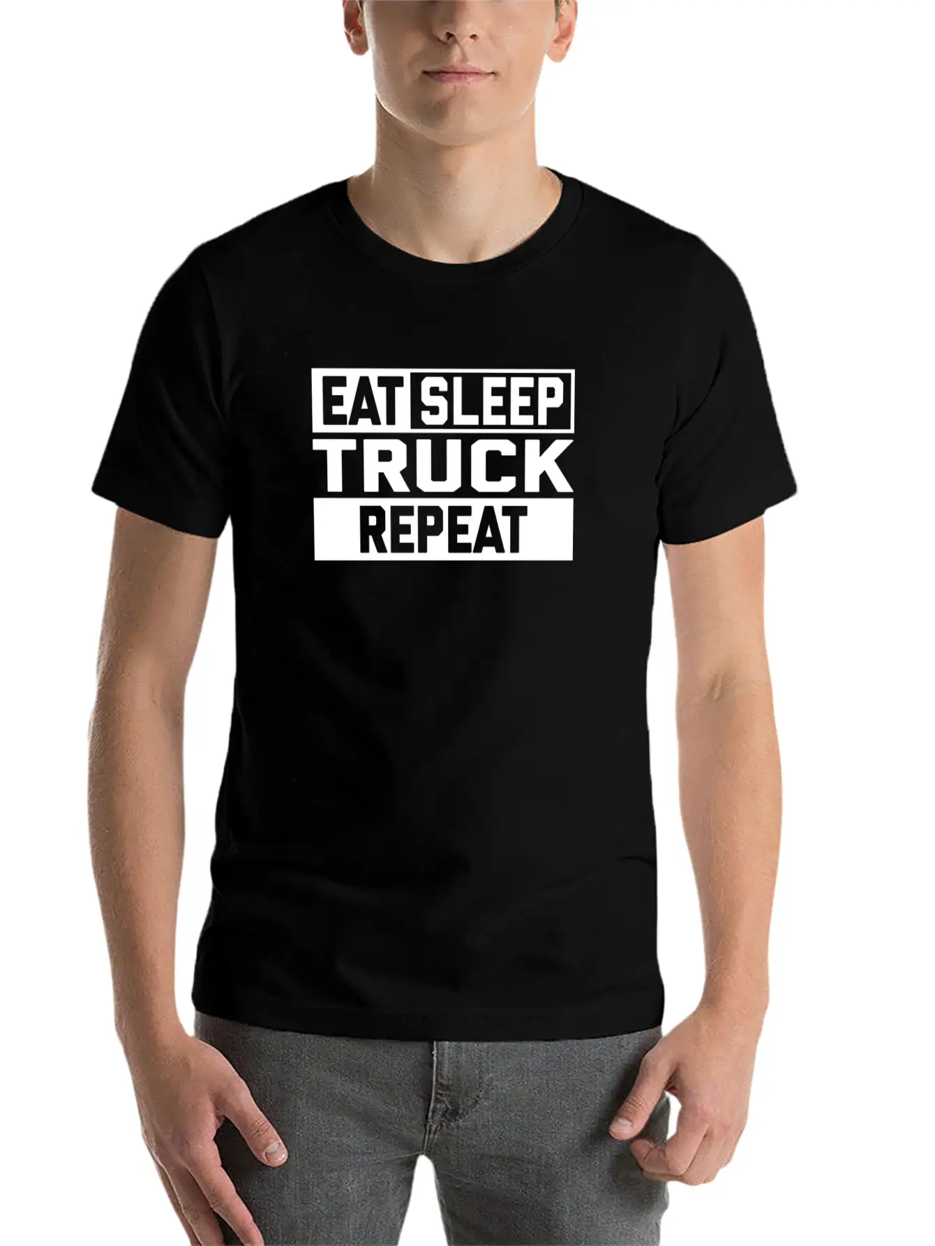 EAT SLEEP TRUCK REPEAT Breathable Graphic T-Shirt – Perfect For Casual Days