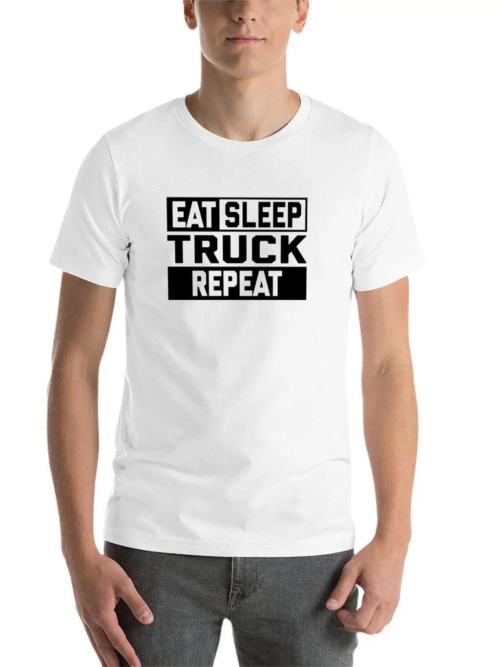 EAT SLEEP TRUCK REPEAT Breathable Graphic T-Shirt – Perfect For Casual Days