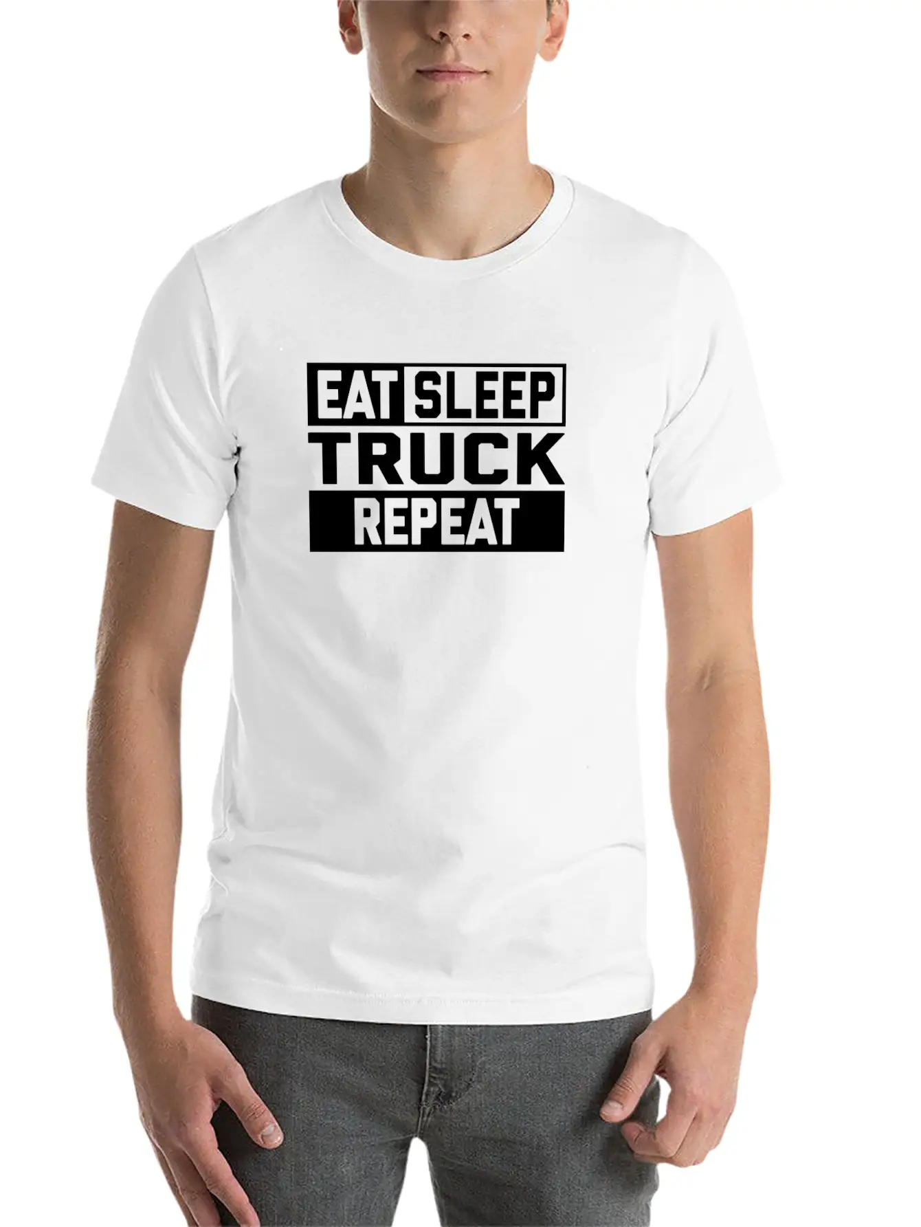 EAT SLEEP TRUCK REPEAT Breathable Graphic T-Shirt – Perfect For Casual Days