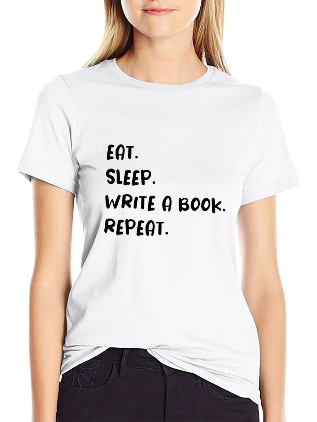 Eat Sleep Write A Book Repeat Timeless Short Sleeve Tee – Comfy And Minimalist Design