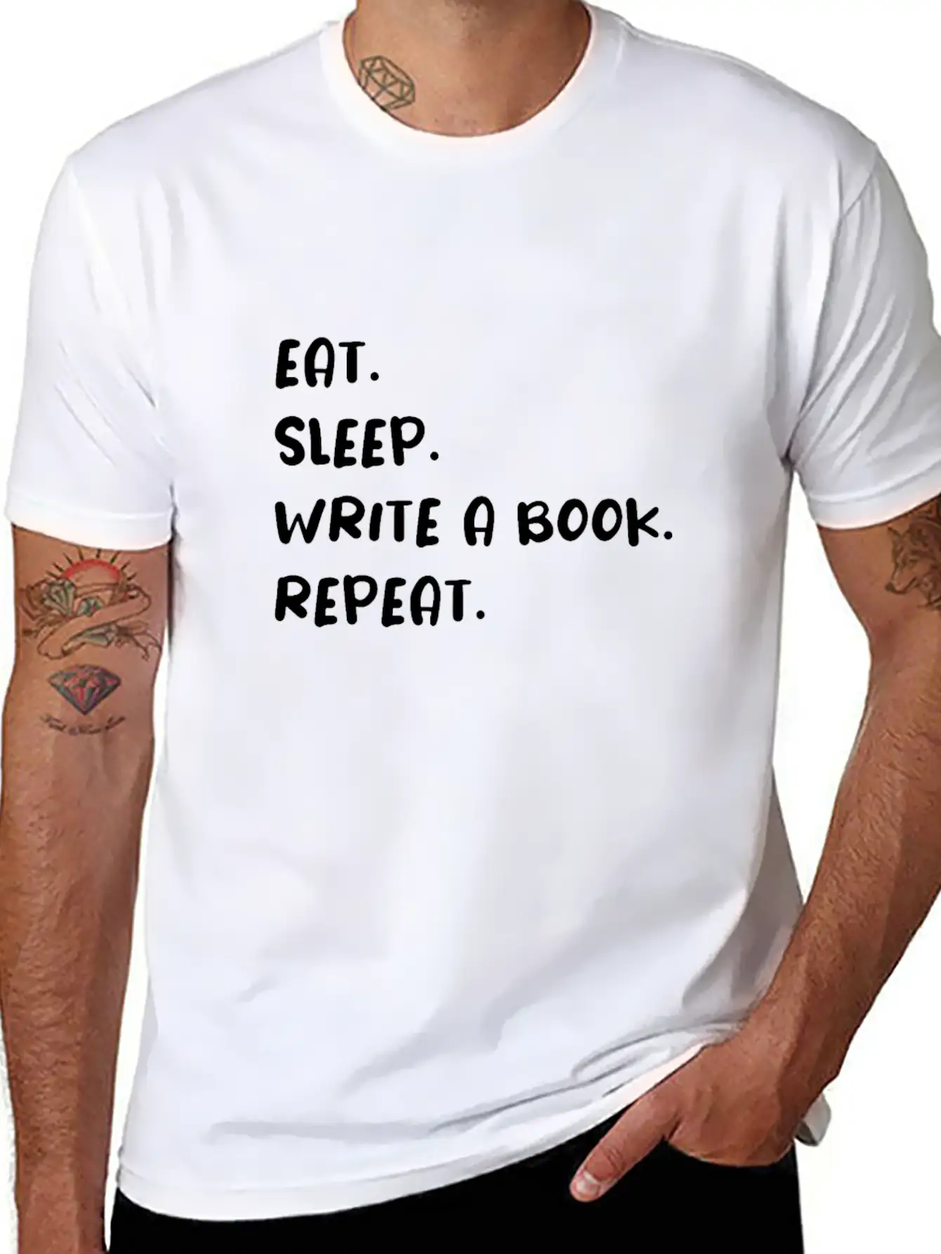 Eat Sleep Write A Book Repeat Timeless Short Sleeve Tee – Comfy And Minimalist Design