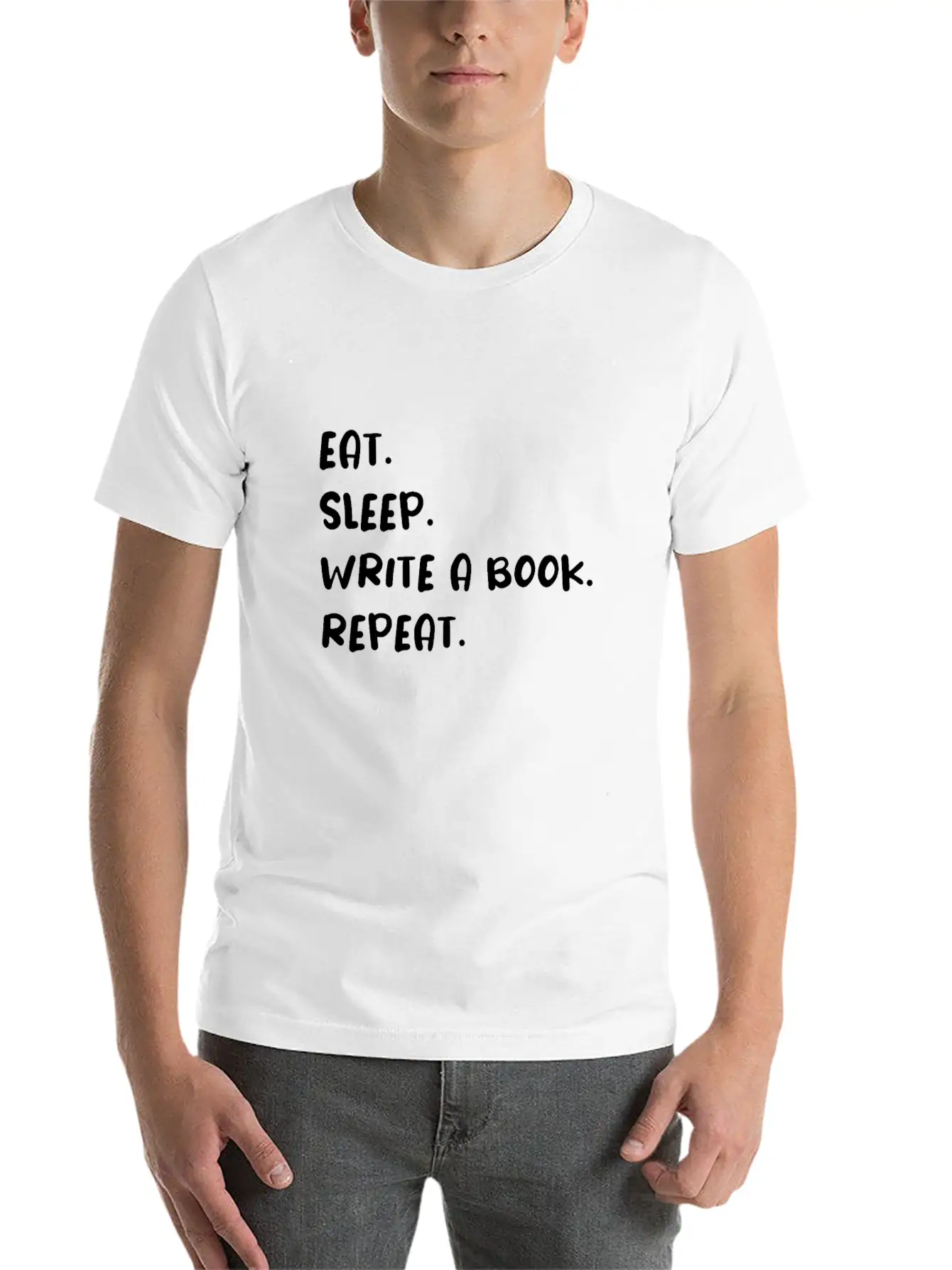 Eat Sleep Write A Book Repeat Timeless Short Sleeve Tee – Comfy And Minimalist Design