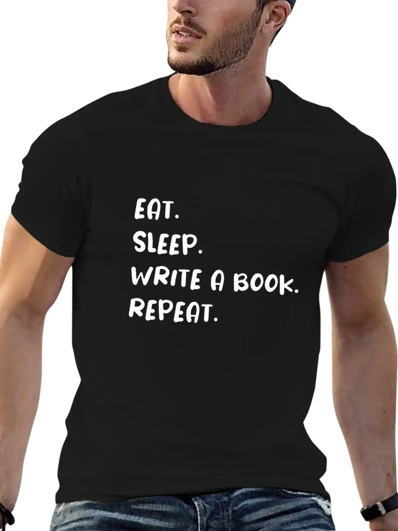 Eat Sleep Write A Book Repeat Timeless Short Sleeve Tee – Comfy And Minimalist Design