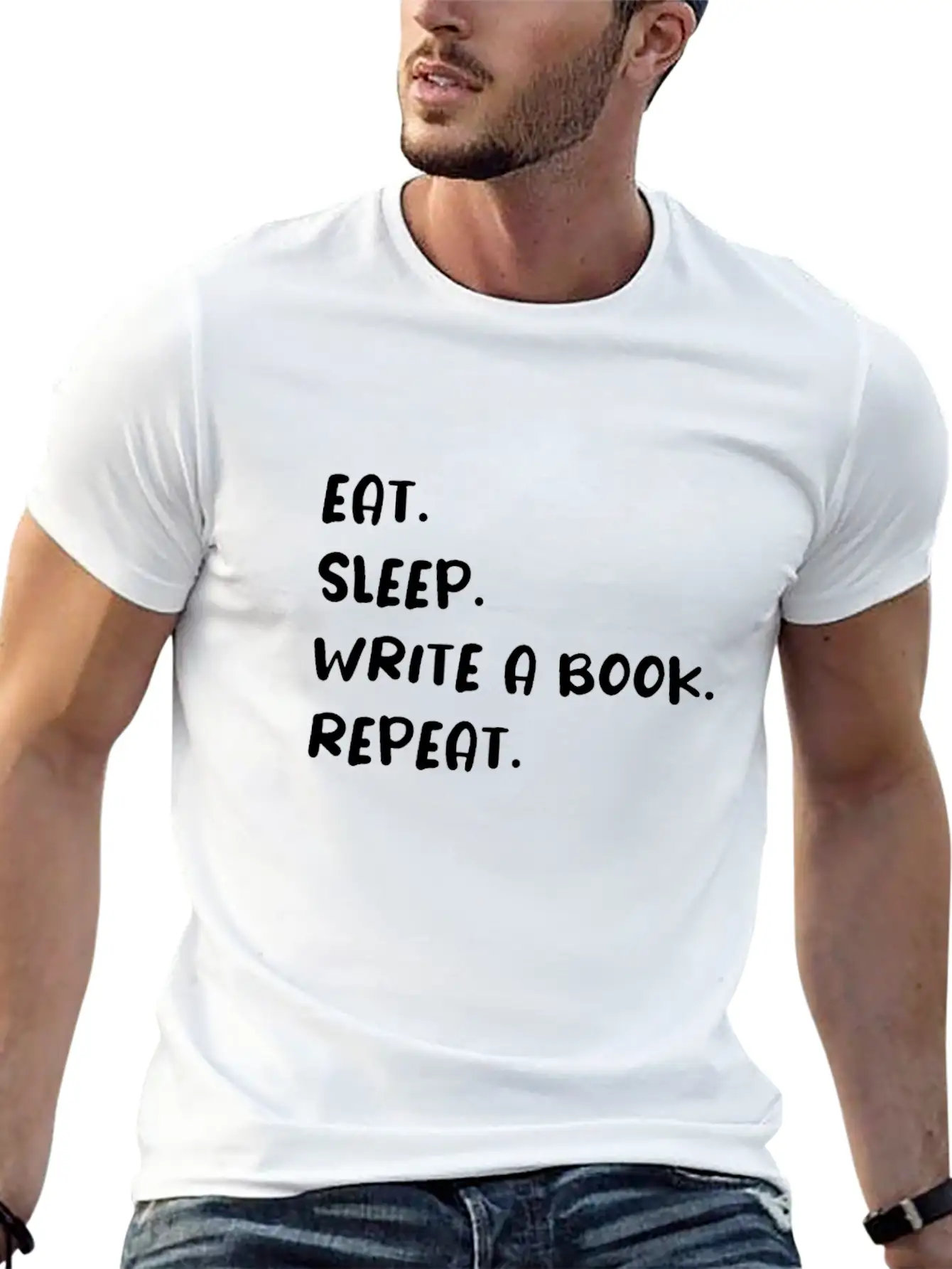 Eat Sleep Write A Book Repeat Timeless Short Sleeve Tee – Comfy And Minimalist Design