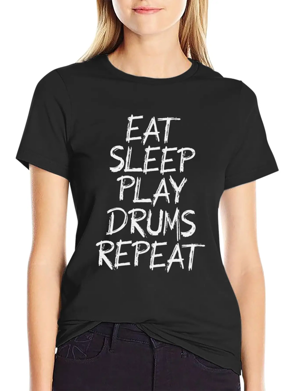 Eat Sleeps Play Drums Repeat Timeless Short Sleeve Tee – Comfy And Minimalist Design