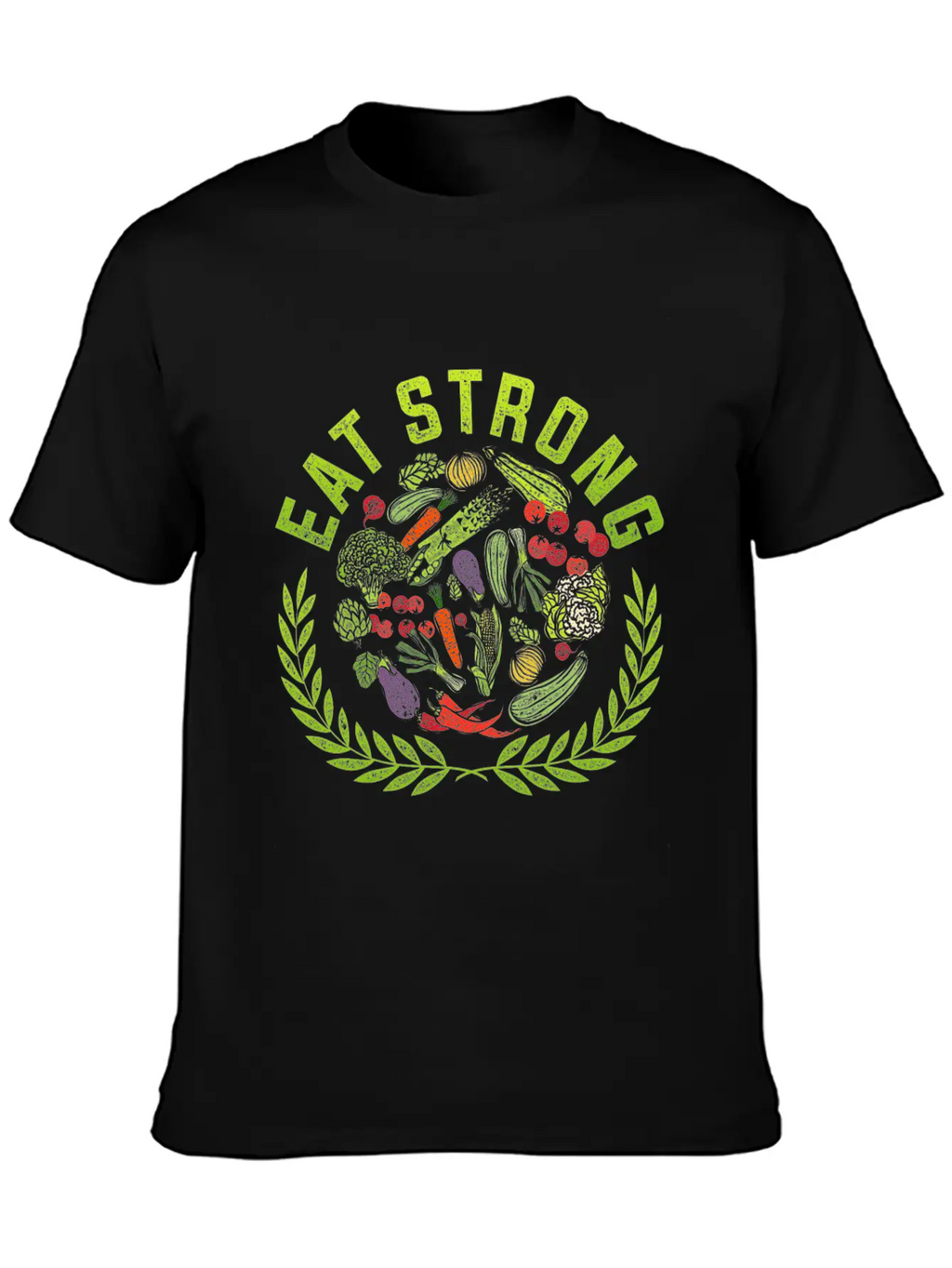 Eat Strong! Food Vegetables Vegan Gluten Free Gift Relaxed Everyday Tee – Lightweight And Durable Cotton