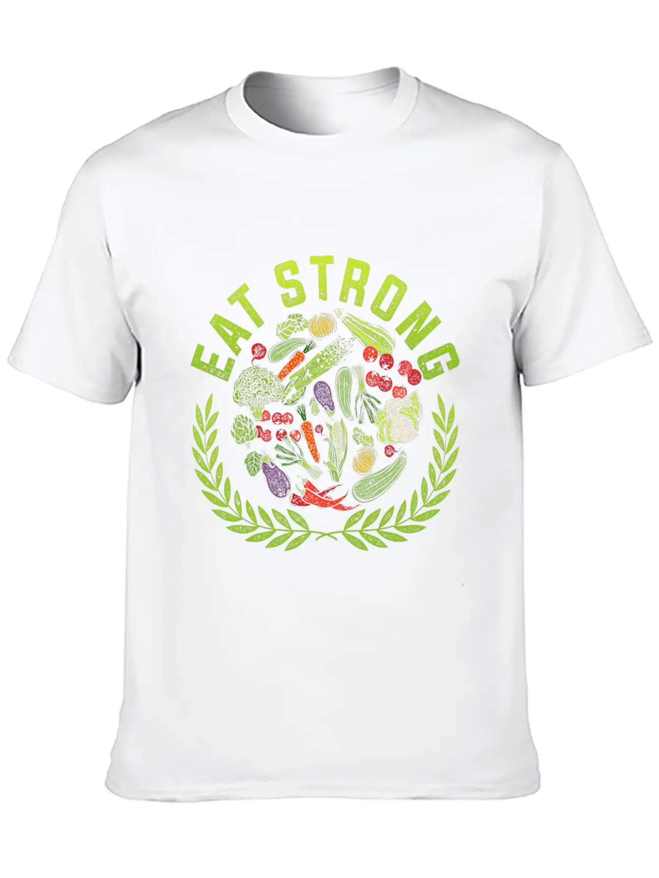 Eat Strong! Food Vegetables Vegan Gluten Free Gift Relaxed Everyday Tee – Lightweight And Durable Cotton