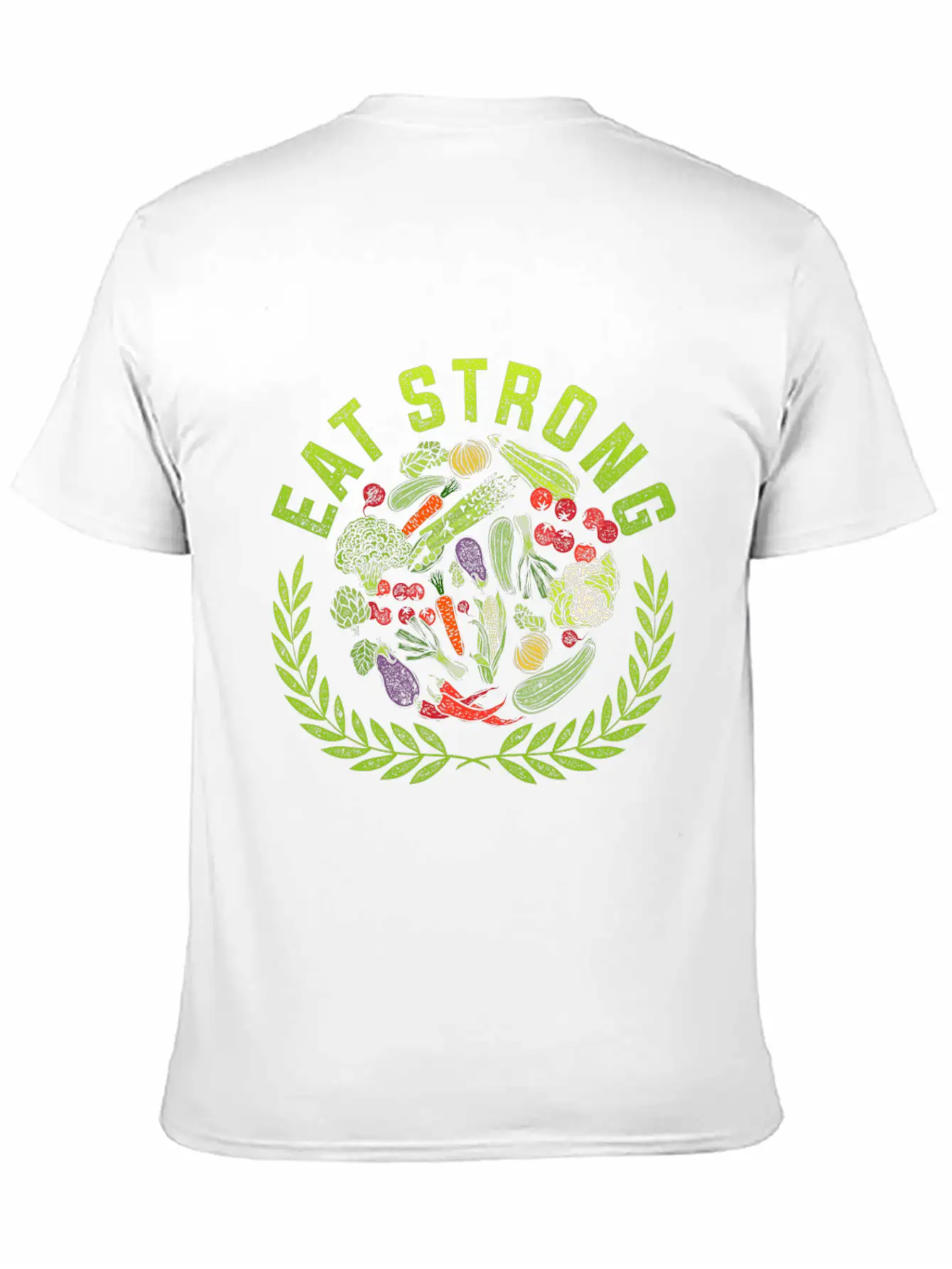 Eat Strong! Food Vegetables Vegan Gluten Free Gift Relaxed Everyday Tee – Lightweight And Durable Cotton