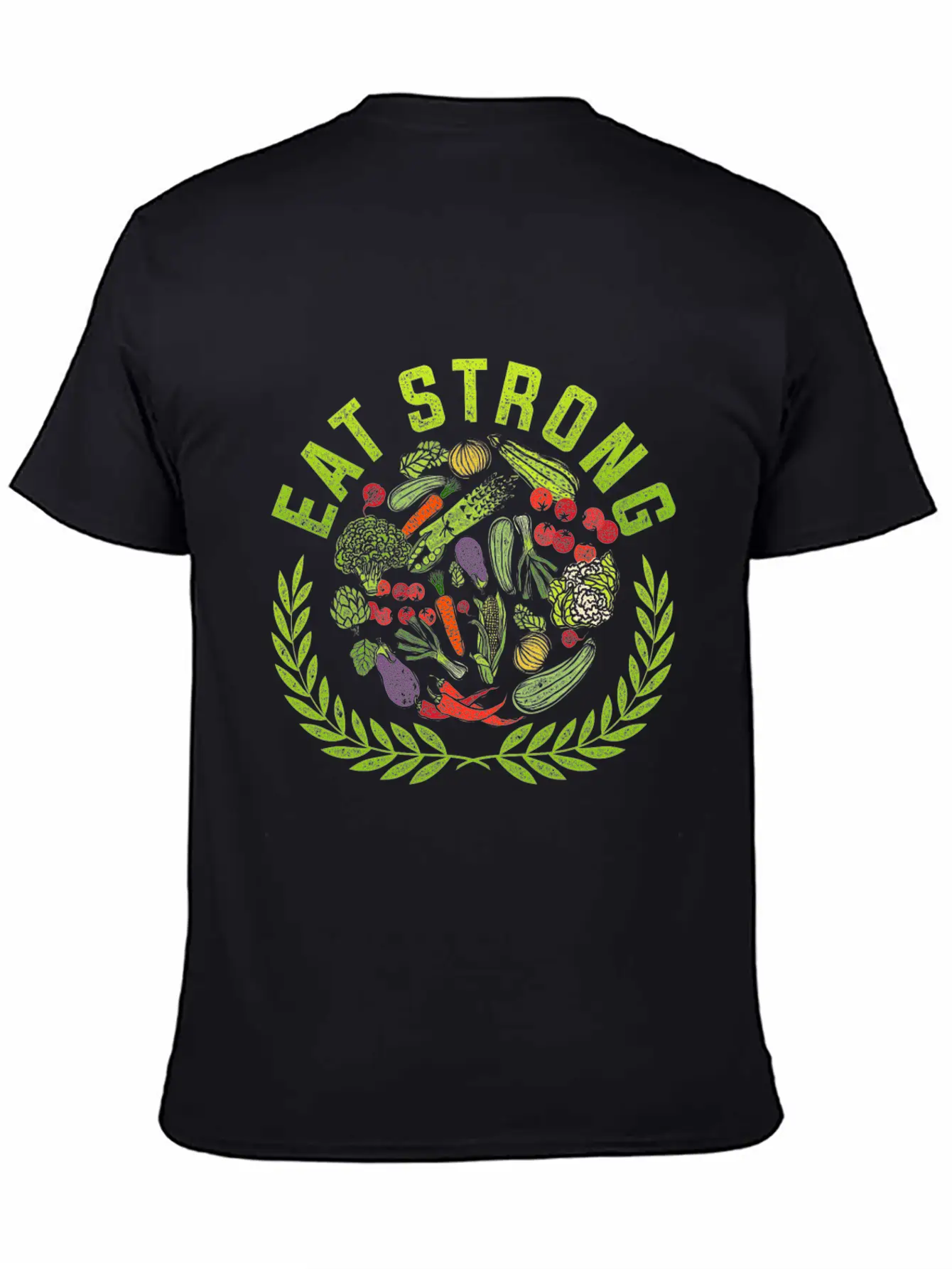 Eat Strong! Food Vegetables Vegan Gluten Free Gift Relaxed Everyday Tee – Lightweight And Durable Cotton