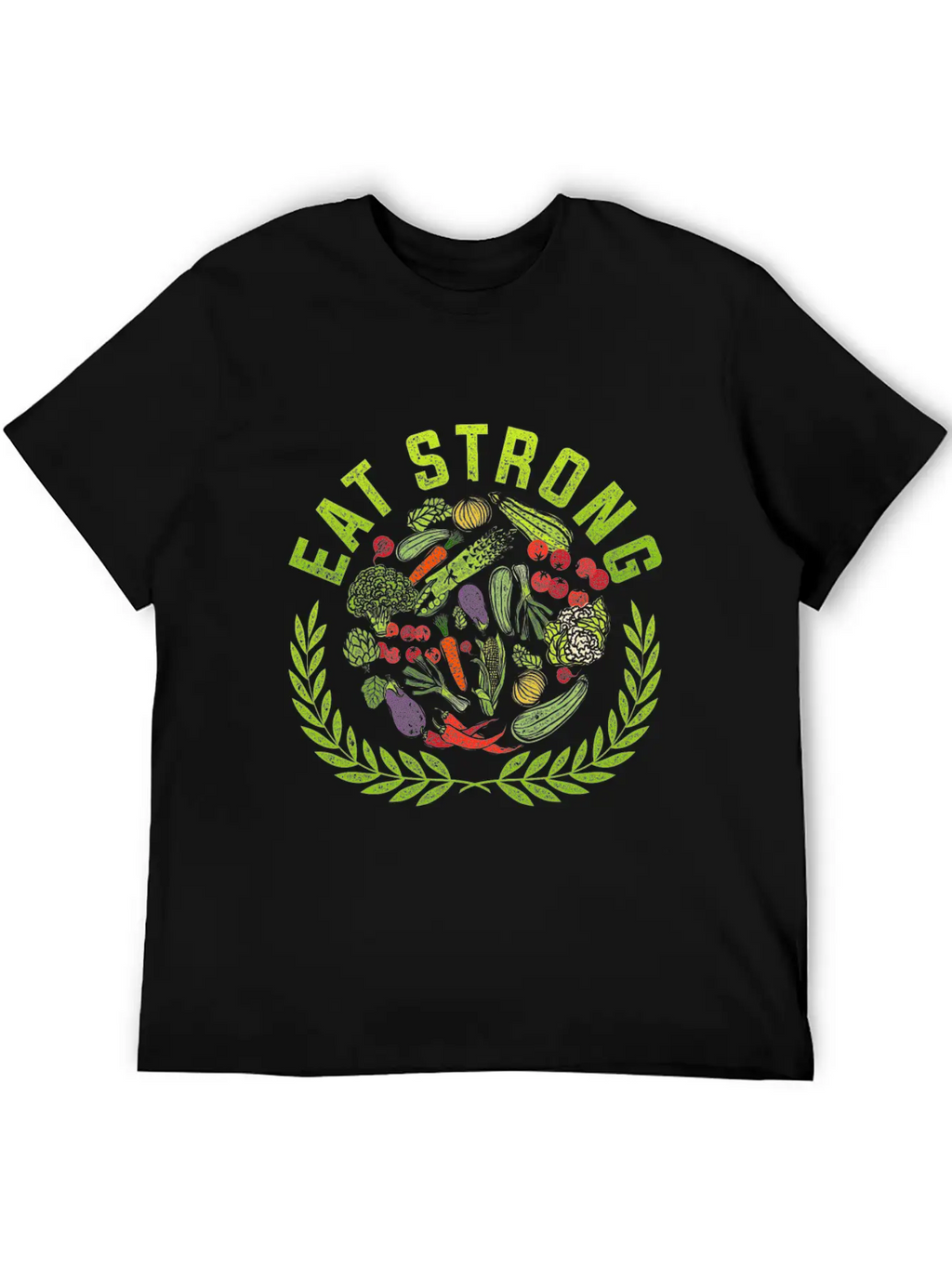 Eat Strong! Food Vegetables Vegan Gluten Free Gift Relaxed Everyday Tee – Lightweight And Durable Cotton