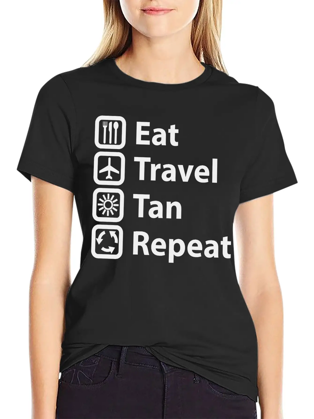 Eat Travel Tan Repeat Classic Cotton Tee – Unisex Comfort For Any Season