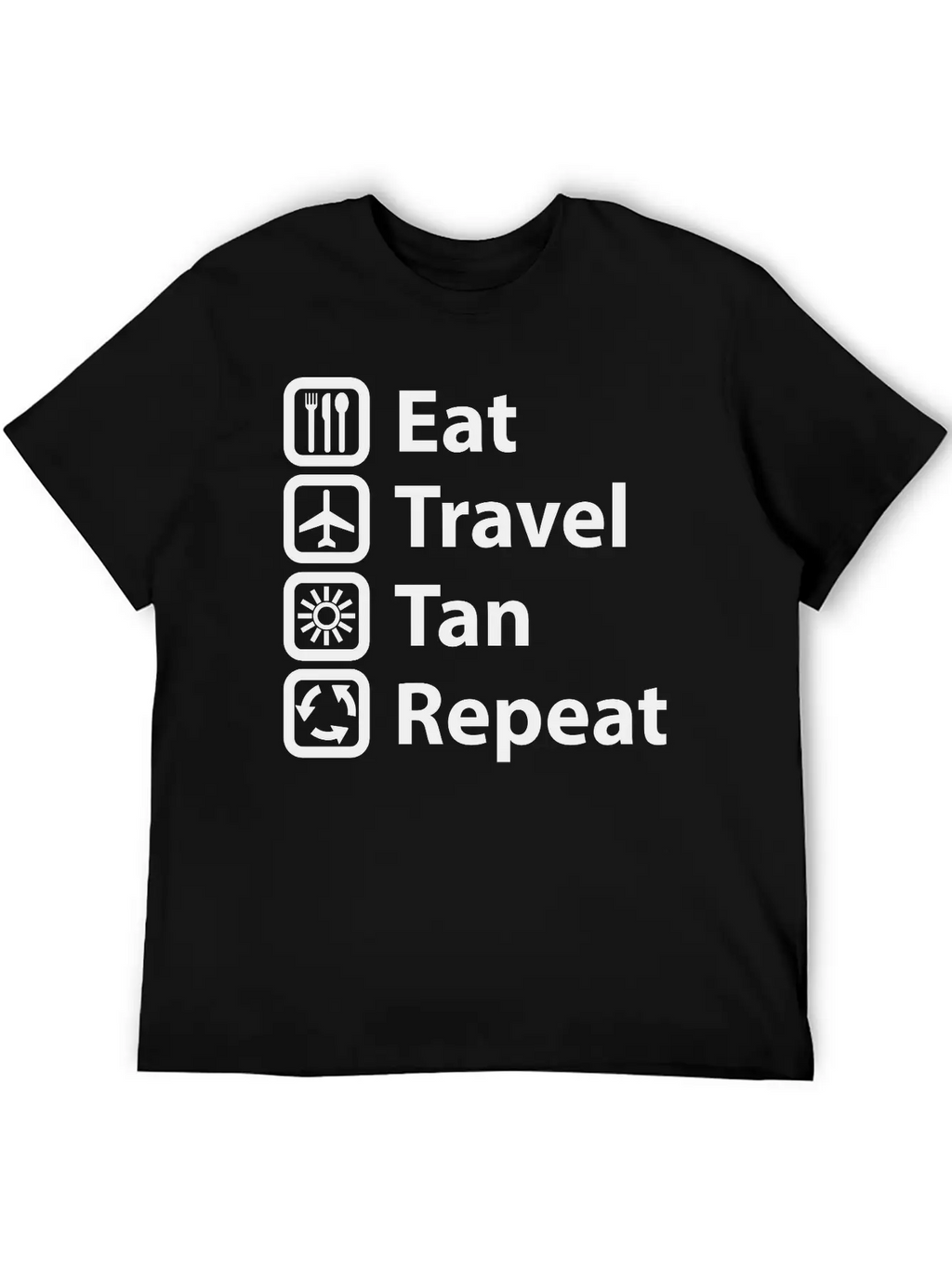 Eat Travel Tan Repeat Classic Cotton Tee – Unisex Comfort For Any Season