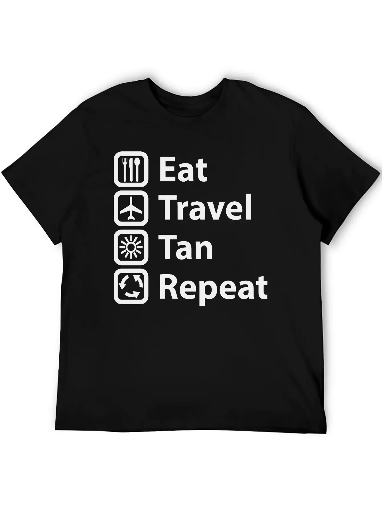 Eat Travel Tan Repeat Classic Cotton Tee – Unisex Comfort For Any Season