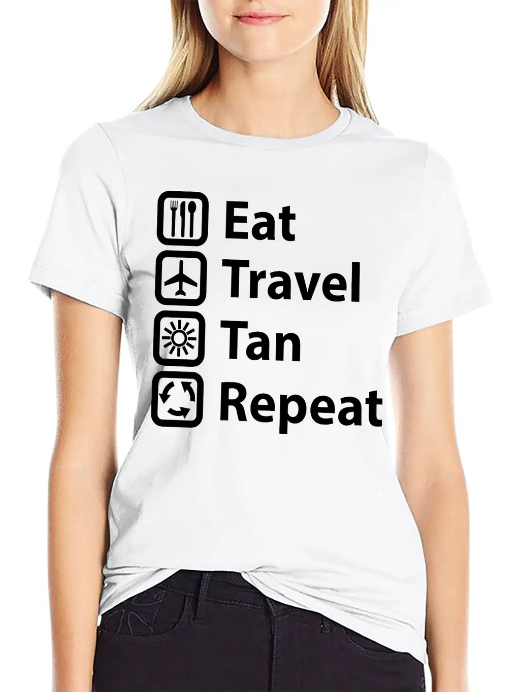 Eat Travel Tan Repeat Classic Cotton Tee – Unisex Comfort For Any Season