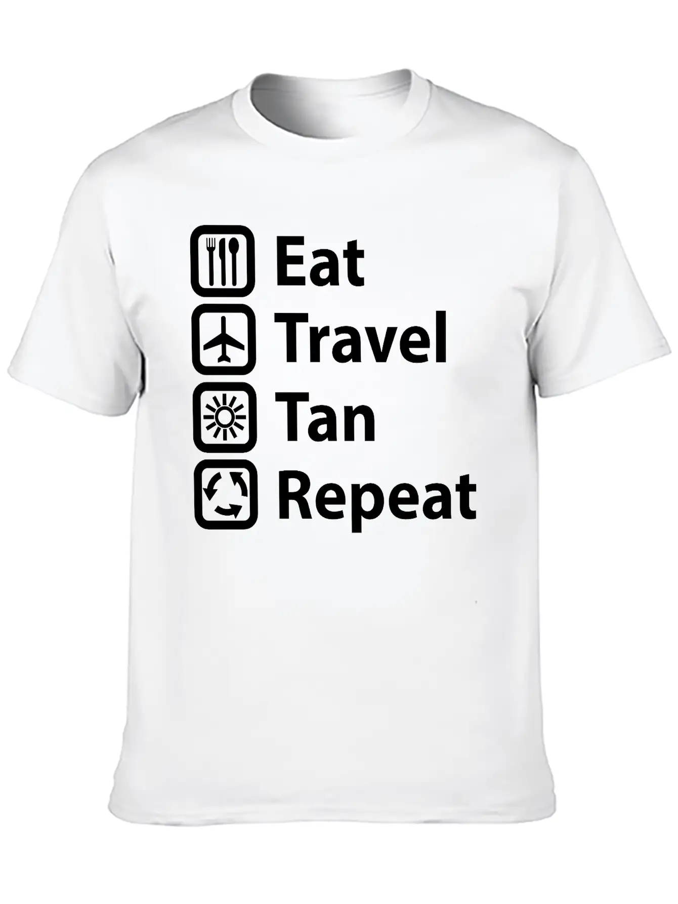 Eat Travel Tan Repeat Classic Cotton Tee – Unisex Comfort For Any Season