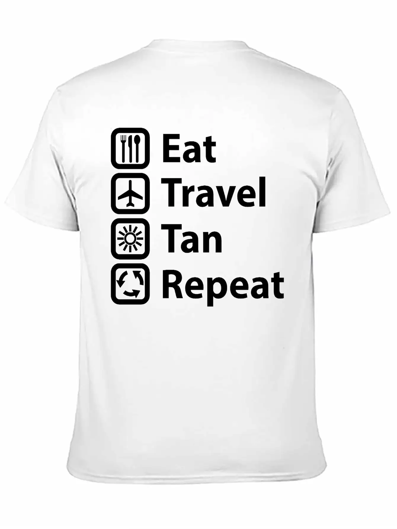 Eat Travel Tan Repeat Classic Cotton Tee – Unisex Comfort For Any Season