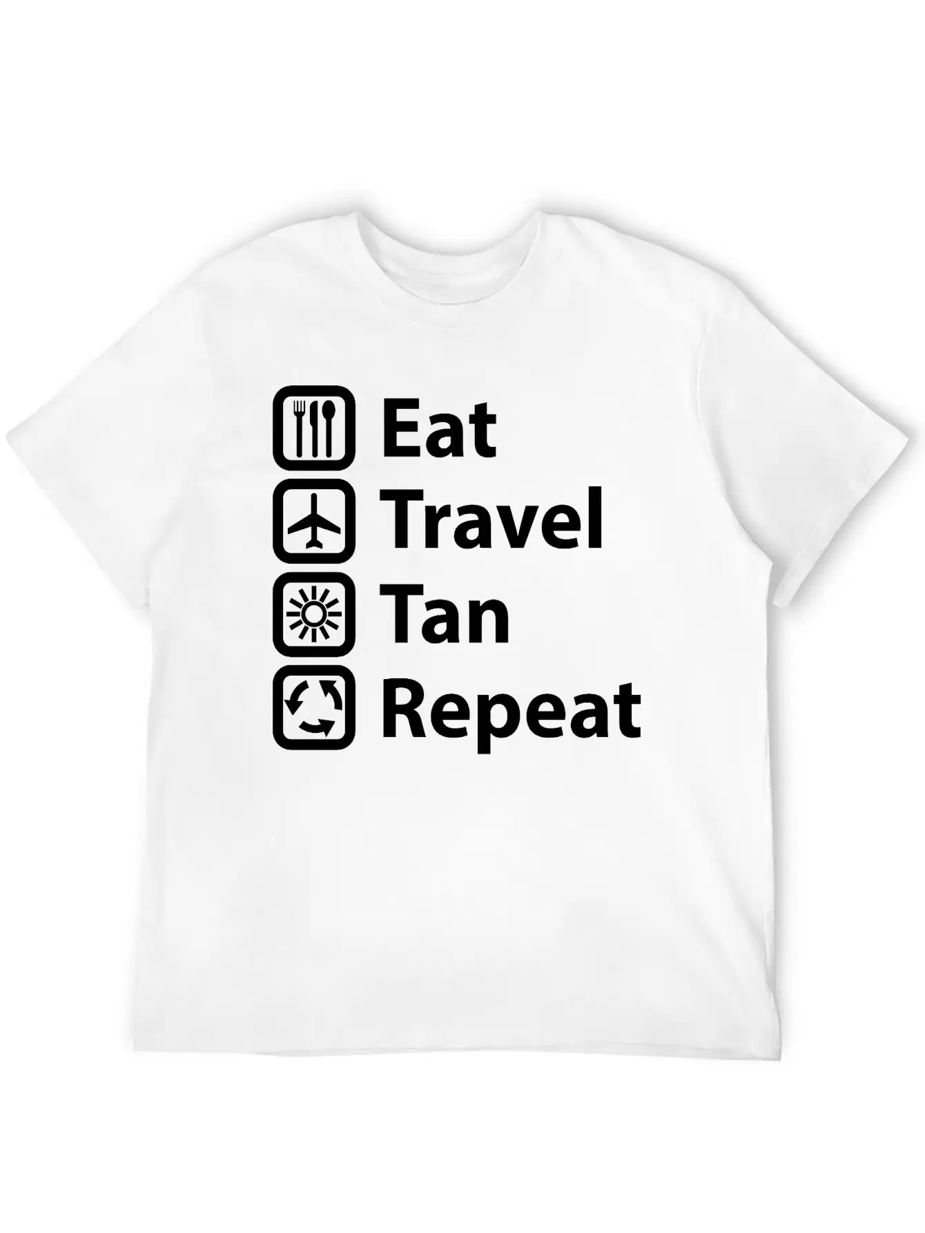 Eat Travel Tan Repeat Classic Cotton Tee – Unisex Comfort For Any Season