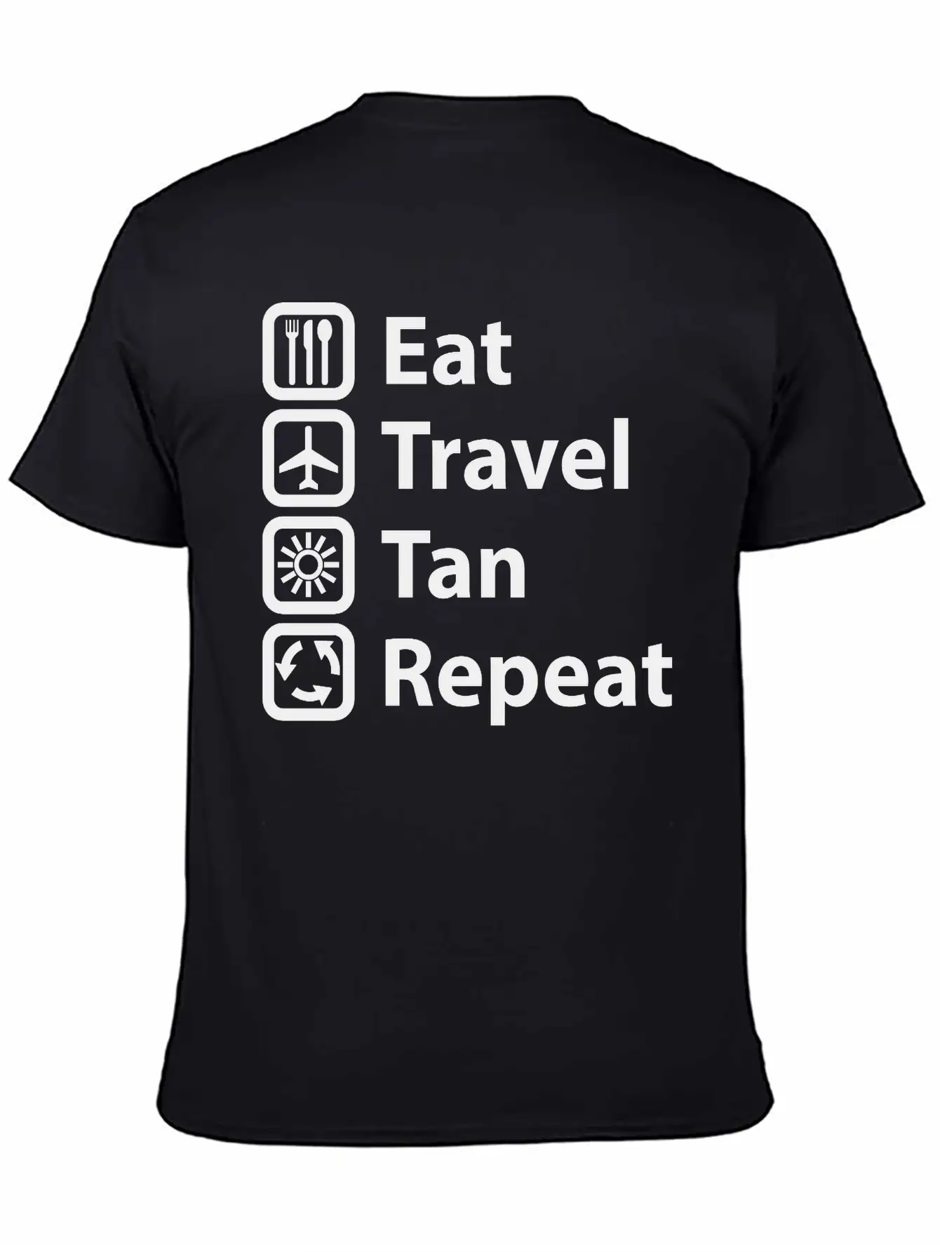 Eat Travel Tan Repeat Classic Cotton Tee – Unisex Comfort For Any Season