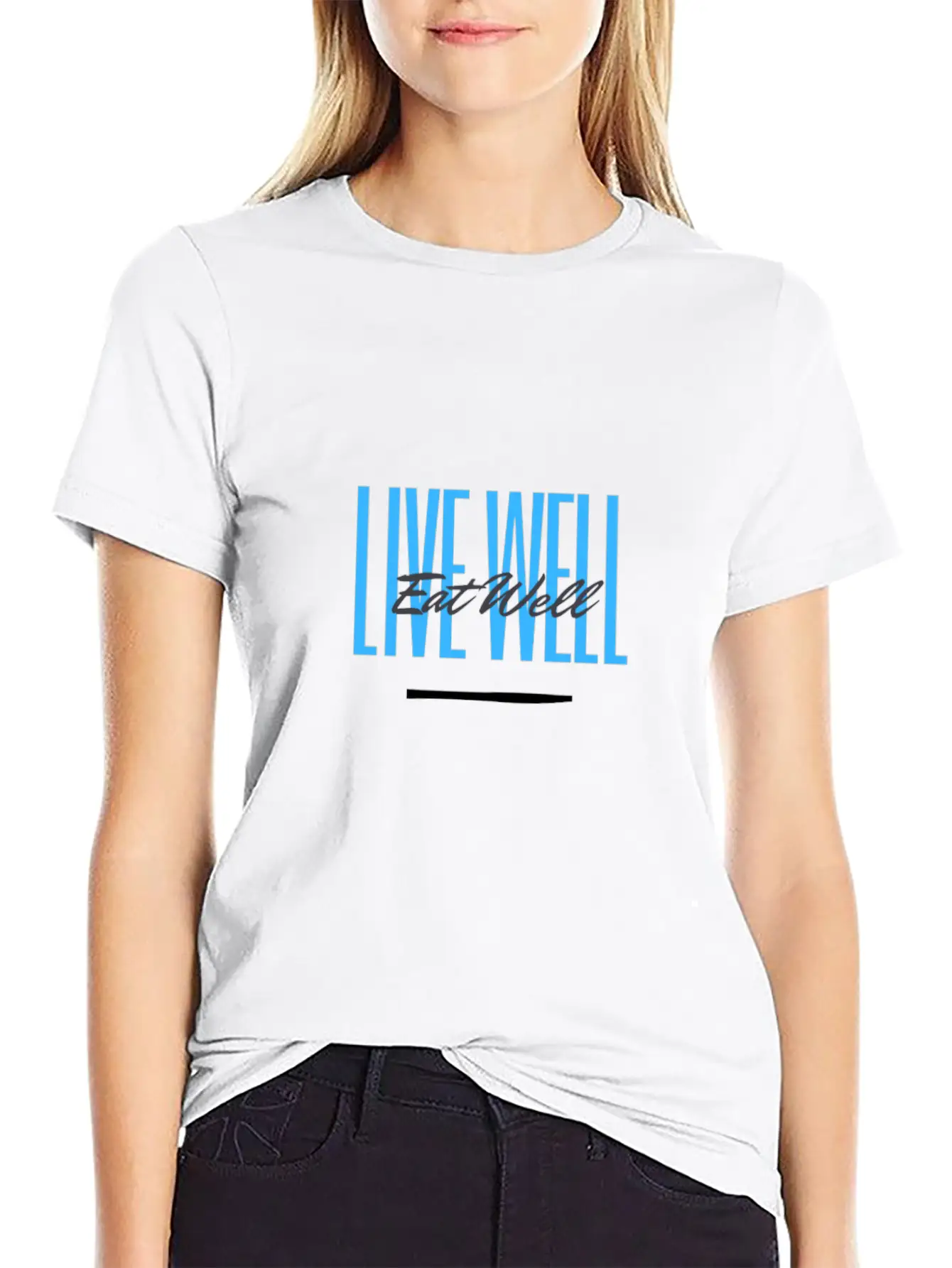 Eat Well Live Well Basic Graphic T-Shirt – Daily Comfort In Soft Cotton