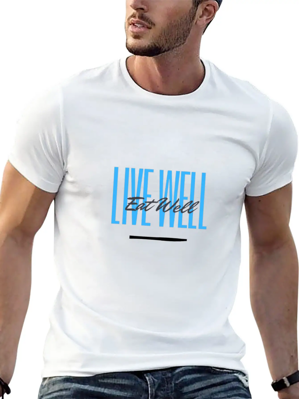 Eat Well Live Well Basic Graphic T-Shirt – Daily Comfort In Soft Cotton